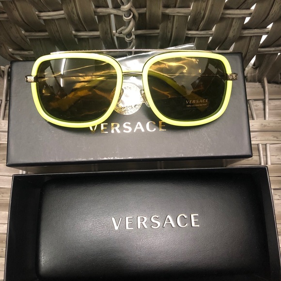 neon green versace sunglasses